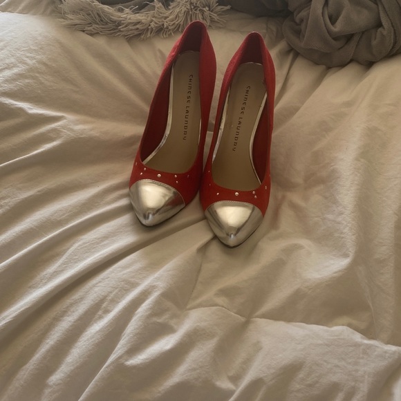 Chinese Laundry red Suede heels - Picture 2 of 5